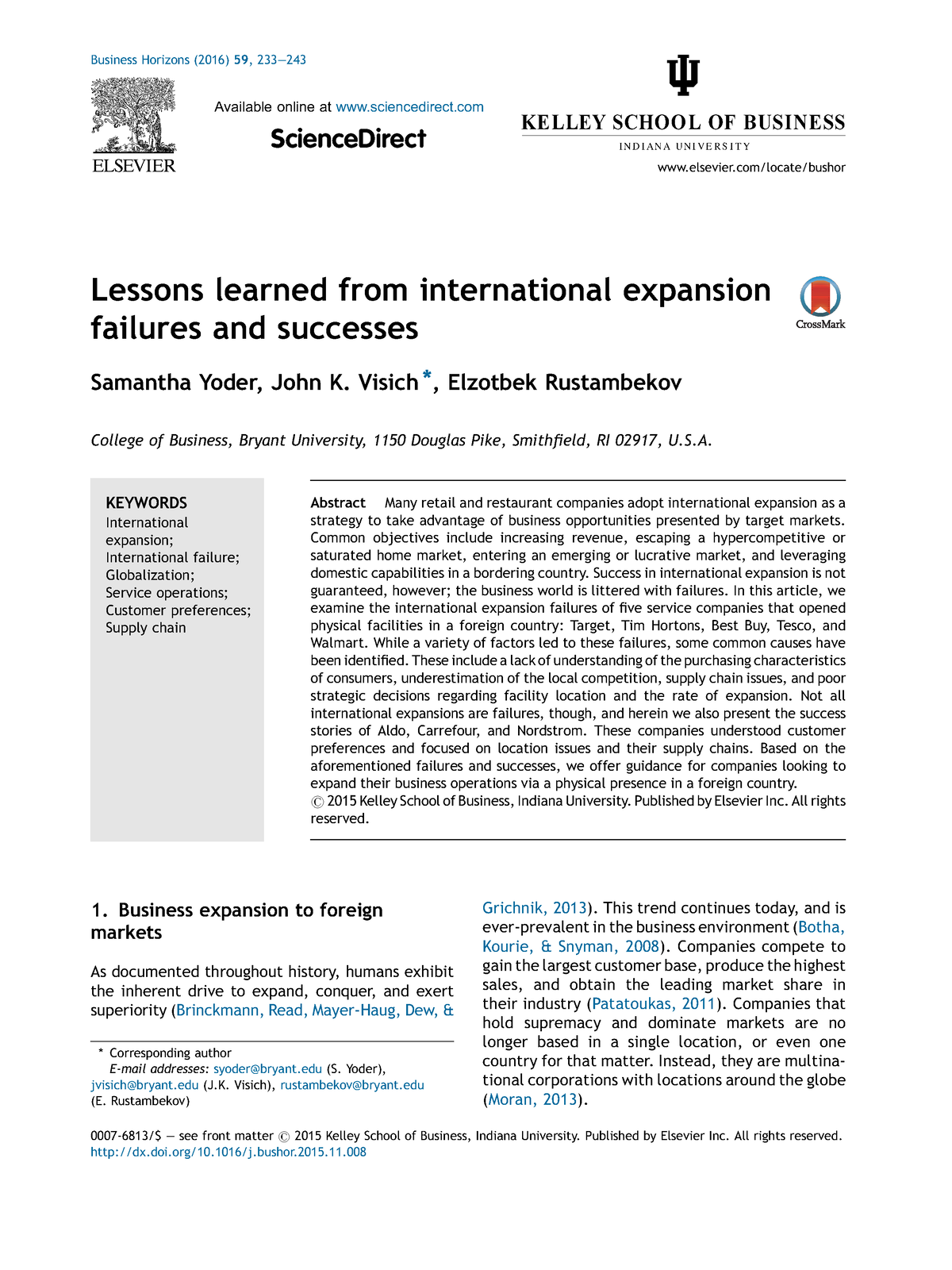 Lessonslearnedfrominternationalexpansionfailuresandsuccesses - Lessons ...