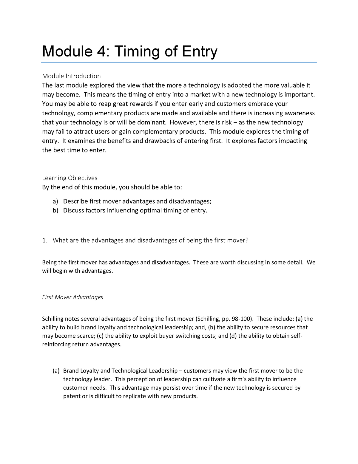 W4 Module 4 Module 4 Timing Of Entry Module Introduction The Last Module Explored The View 2879