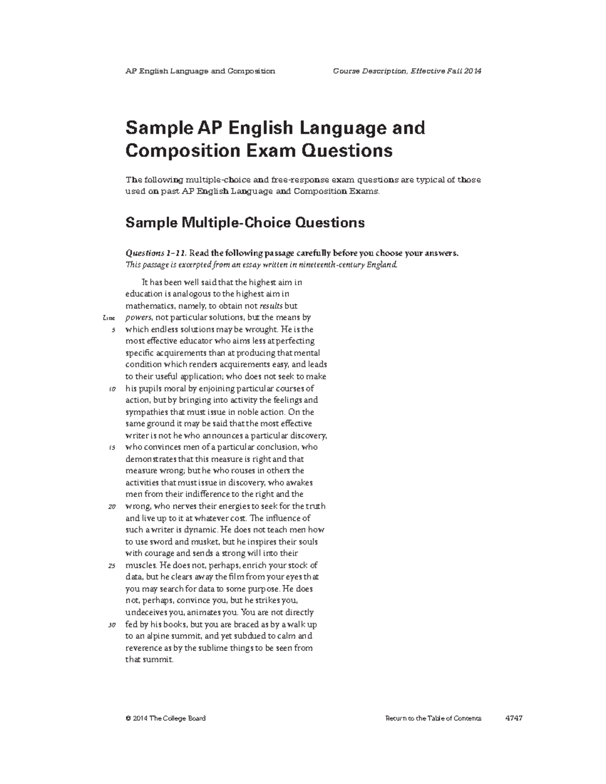 AP Lang Multi - asfdsgf dsafdsgf - Sample AP English Language and ...