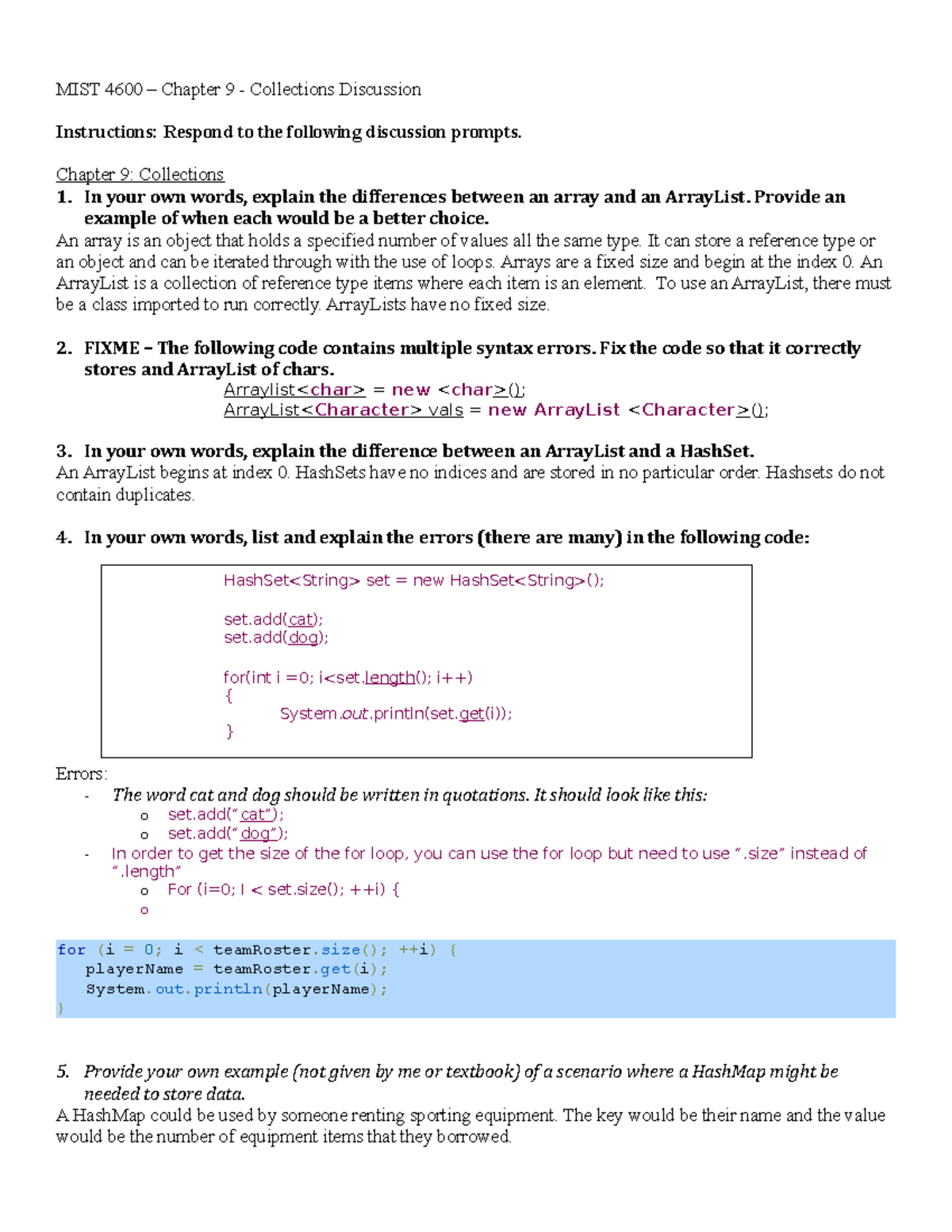Chapter 9 Collections Discussion MIST 4600 UGA Studocu