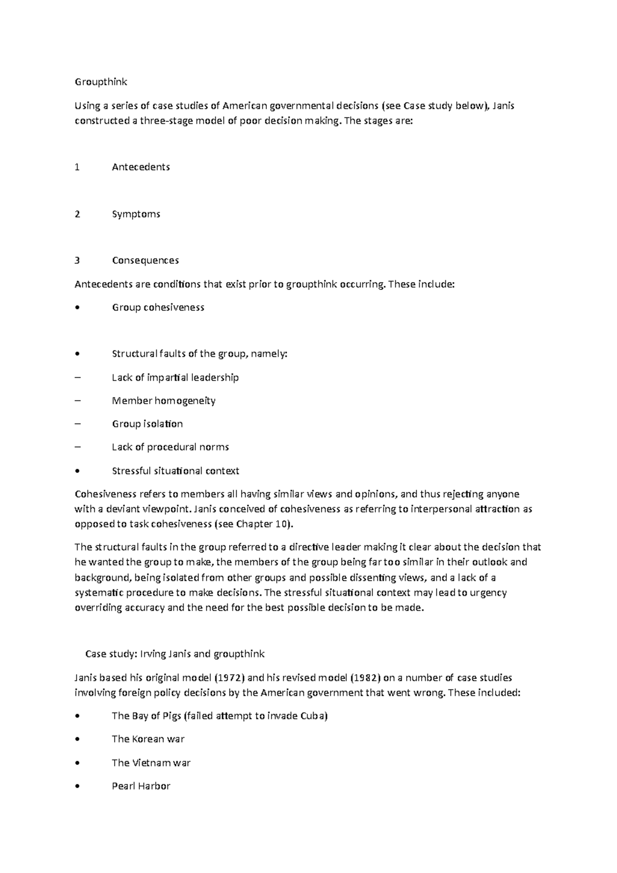 Groupthink - in depth notes from subtopics in the dd102 module ...