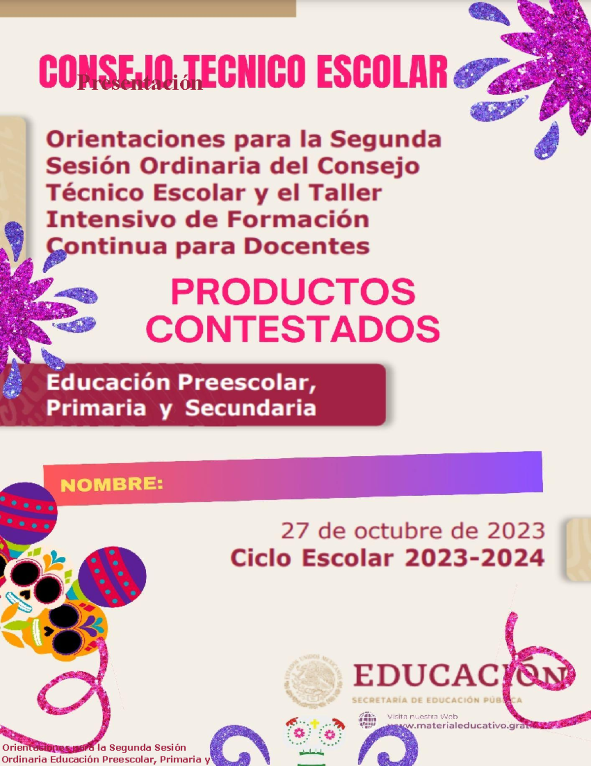 Productos Contestados 2da Sesión Ordinaria - Presentación Orientaciones ...