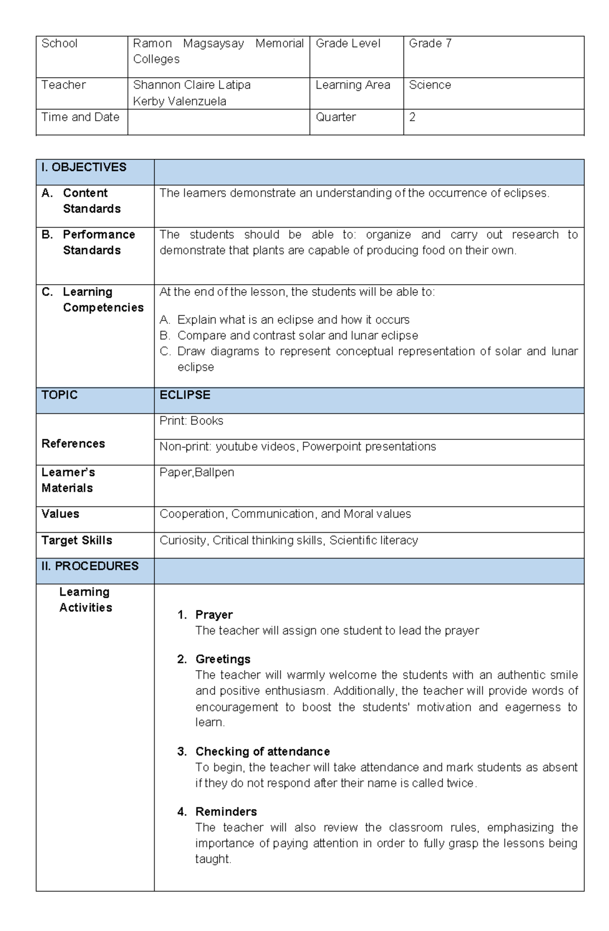 Latipa 7ES - by pair - assignment - School Ramon Magsaysay Memorial ...