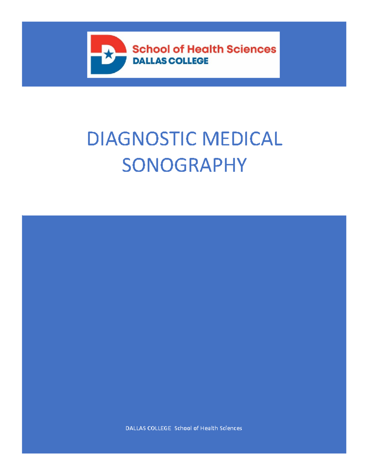 Diagnostic Medical Sonography 23-24 Info Packet - DALLAS COLLEGE School ...