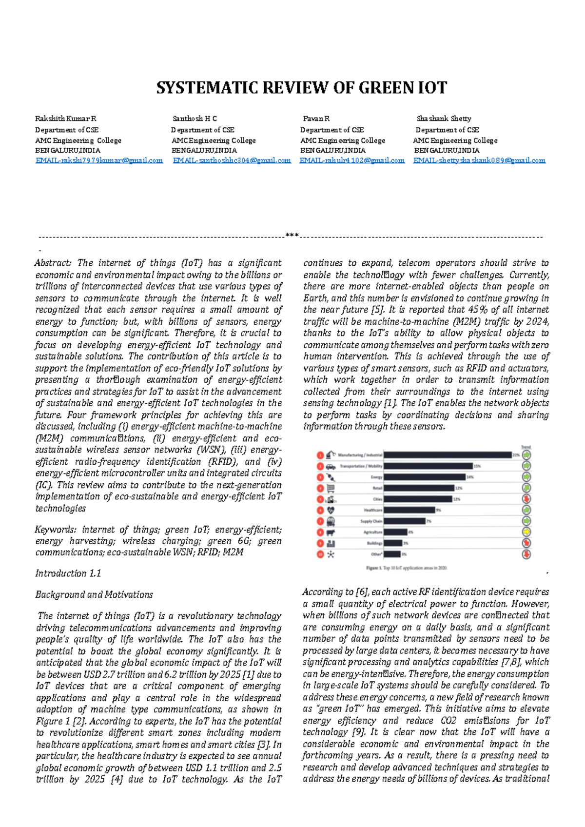 Green iot research paper - SYSTEMATIC REVIEW OF GREEN IOT Rakshith ...