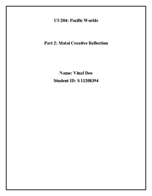 Matai Proposal - MATAI PART 1: PROPOSAL UU 204 Pacific Worlds Student ...