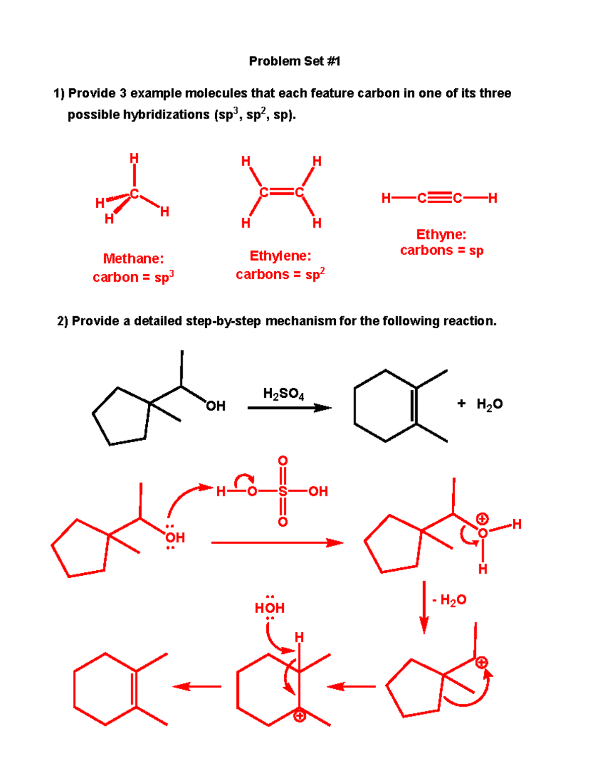 Organic Chem II Answers - Problem Set 1) Provide 3 example molecules ...