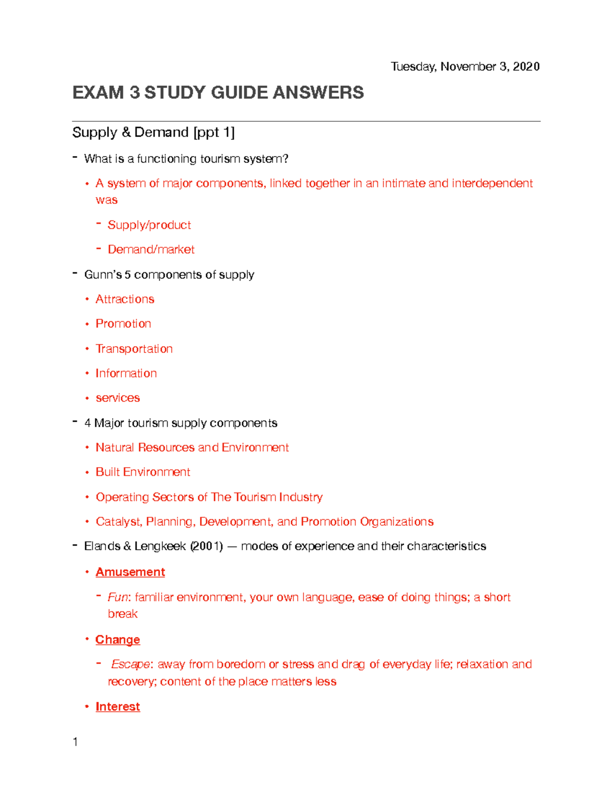 EXAM 3 Study Guide (answers) - EXAM 3 STUDY GUIDE ANSWERS Supply ...