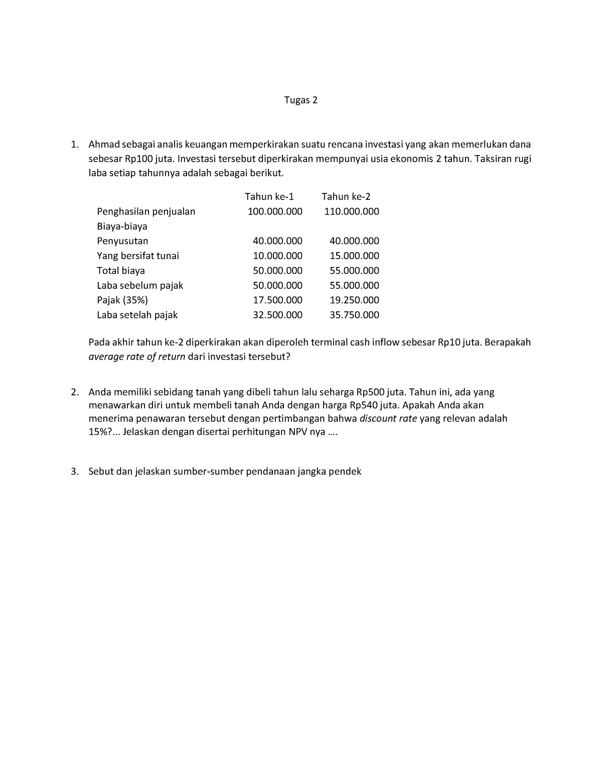 Tugas 2 Tuton 2023 Tugas 2 Ahmad Sebagai Analis Keuangan