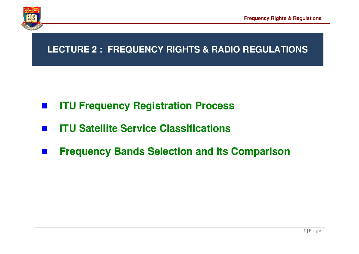 itu frequency assignment