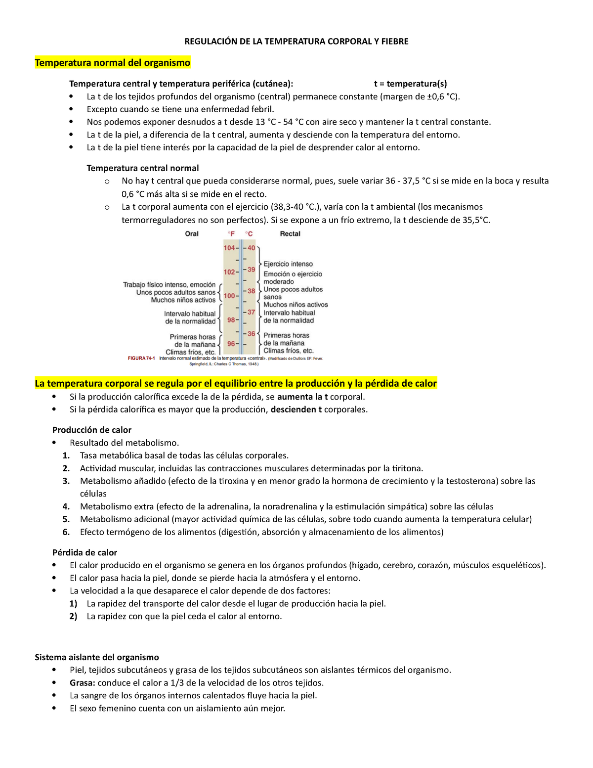 Cap 74 Reg. Termica Guyton - REGULACIÓN DE LA TEMPERATURA CORPORAL Y ...