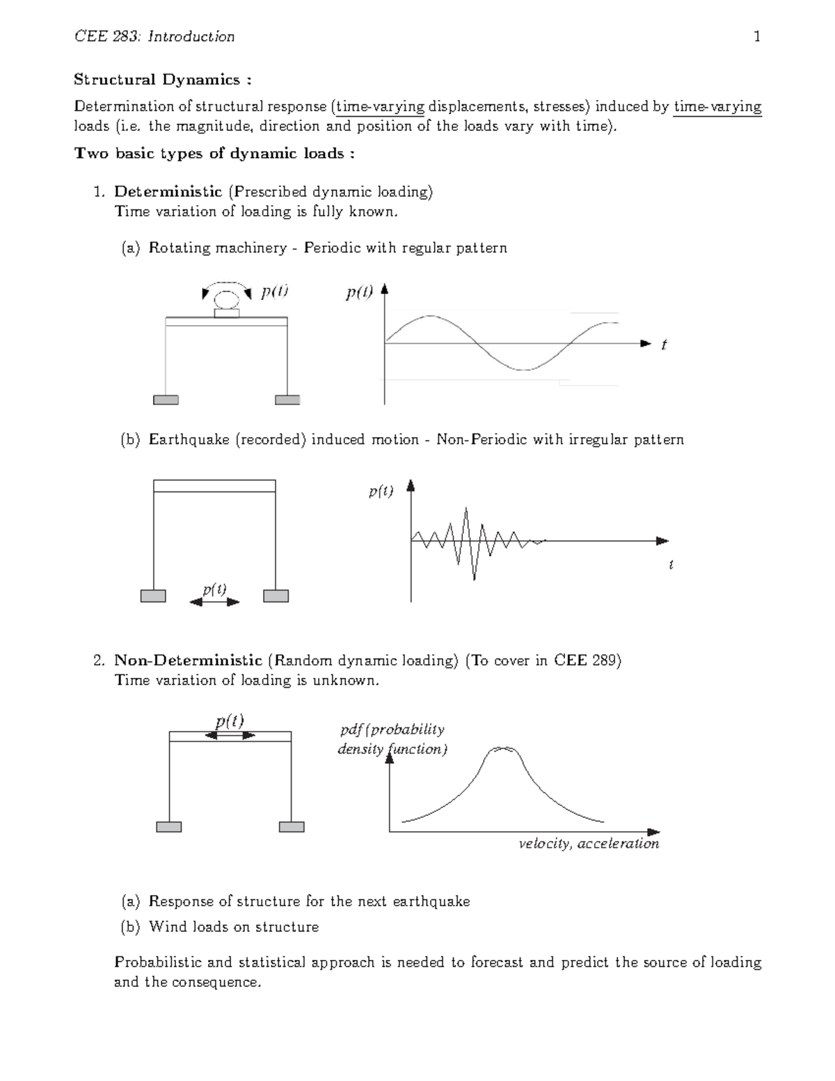 Note 01 Course Introduction - CEE 283: Introduction 1 Structural ...