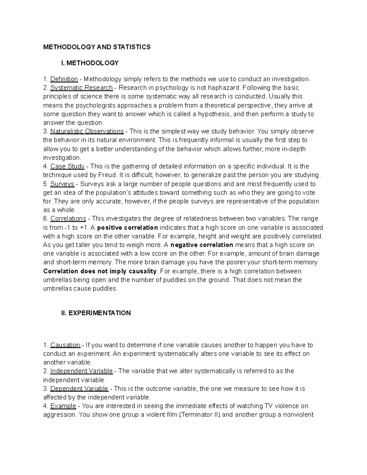 Week2 - WEEK 2 - METHODOLOGY AND STATISTICS I. METHODOLOGY Definition ...