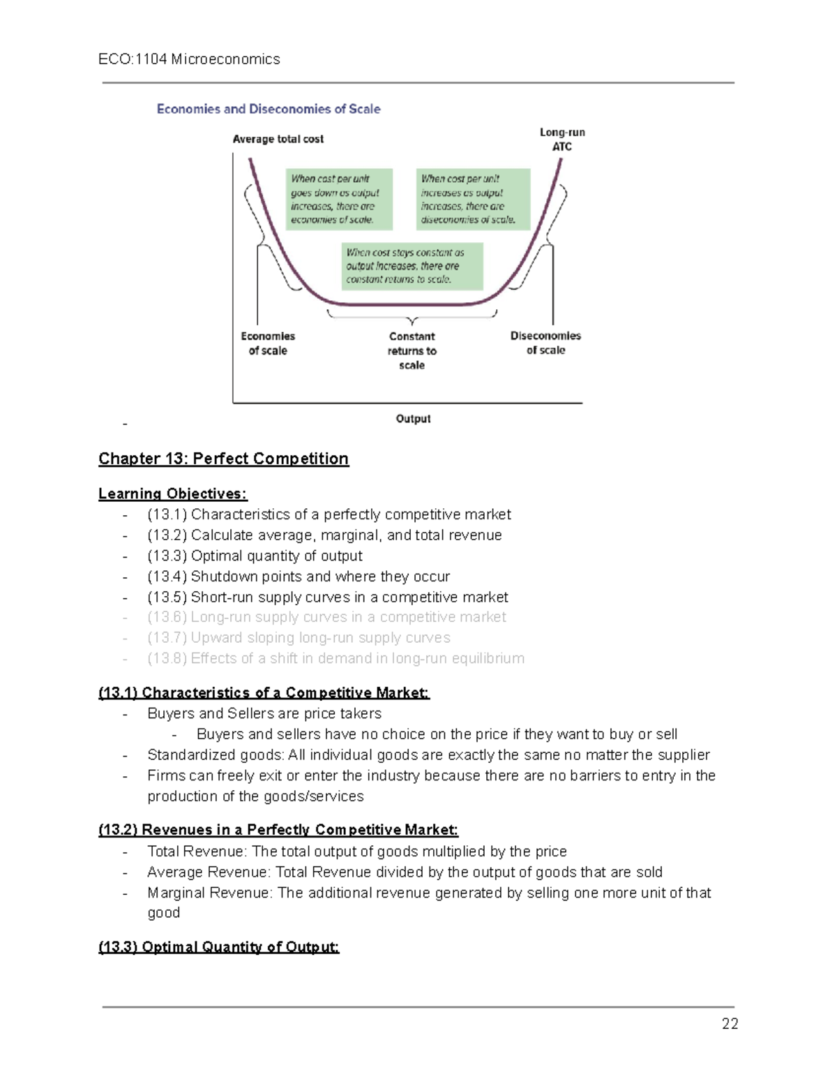 Econ_final_notes.pdf-8 - ECO:1104 Microeconomics - Chapter 13: Perfect ...