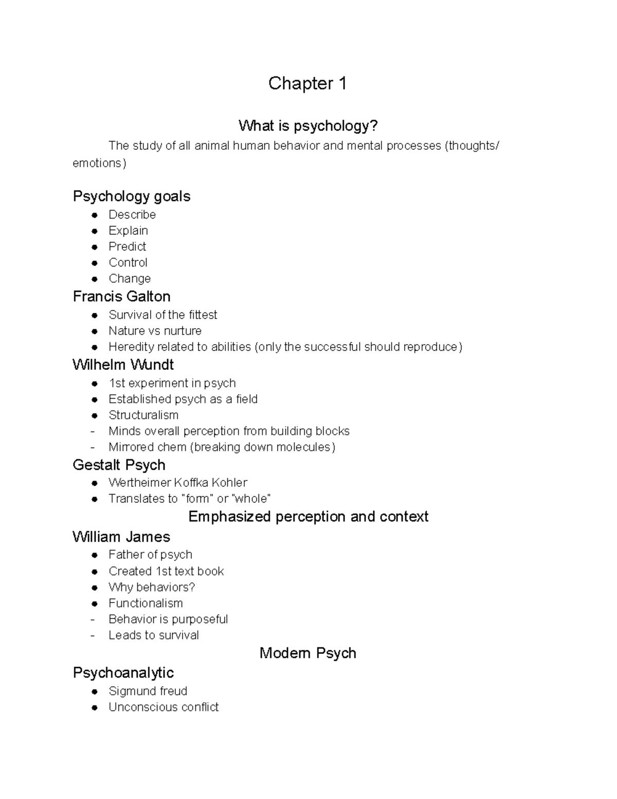 Psych Chapter 1 - Chapter 1 What Is Psychology? The Study Of All Animal ...