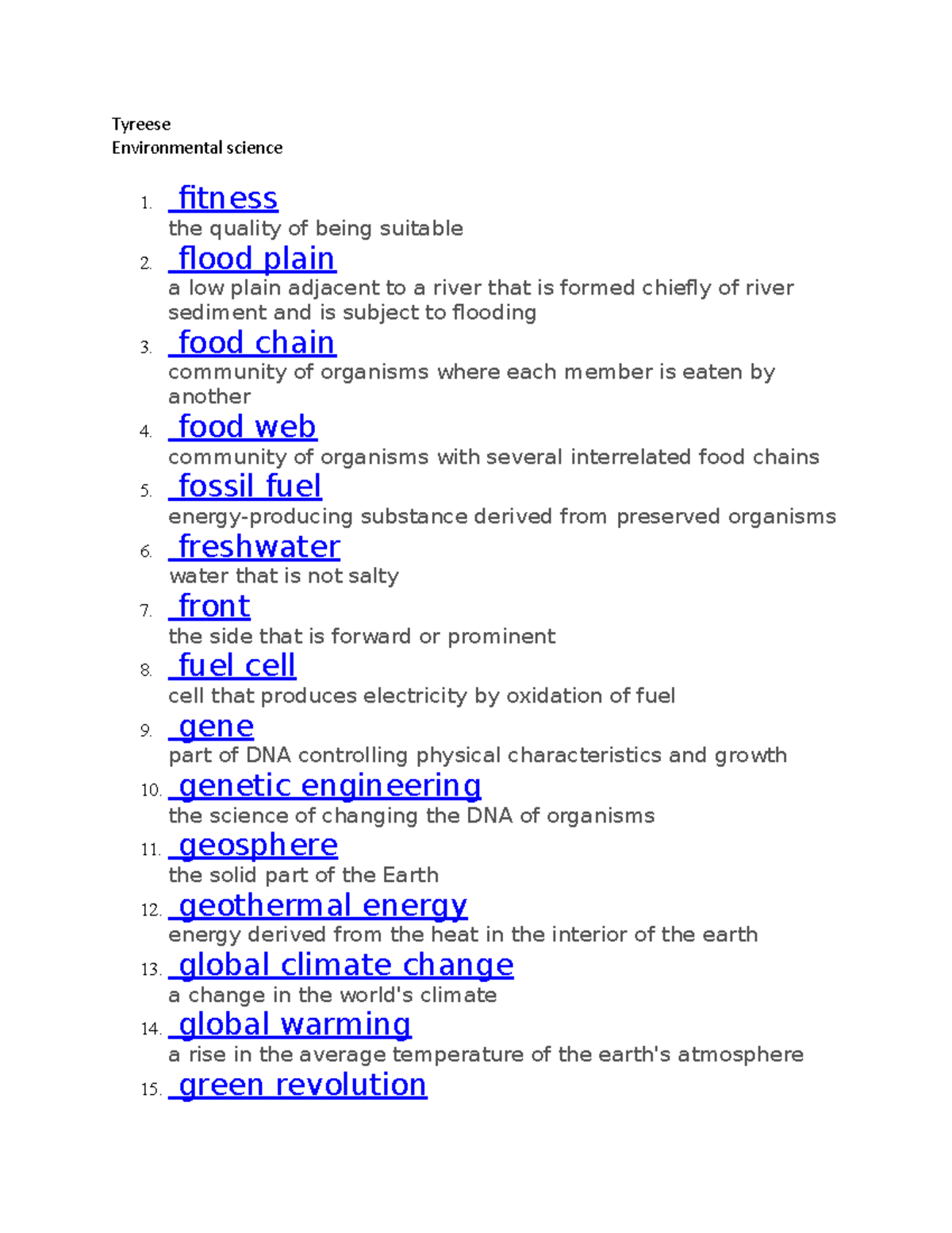 Science 12 - class notes used for quizzes and test - Tyreese ...