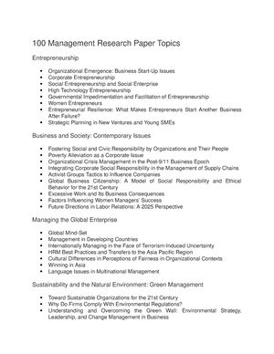 research report topics