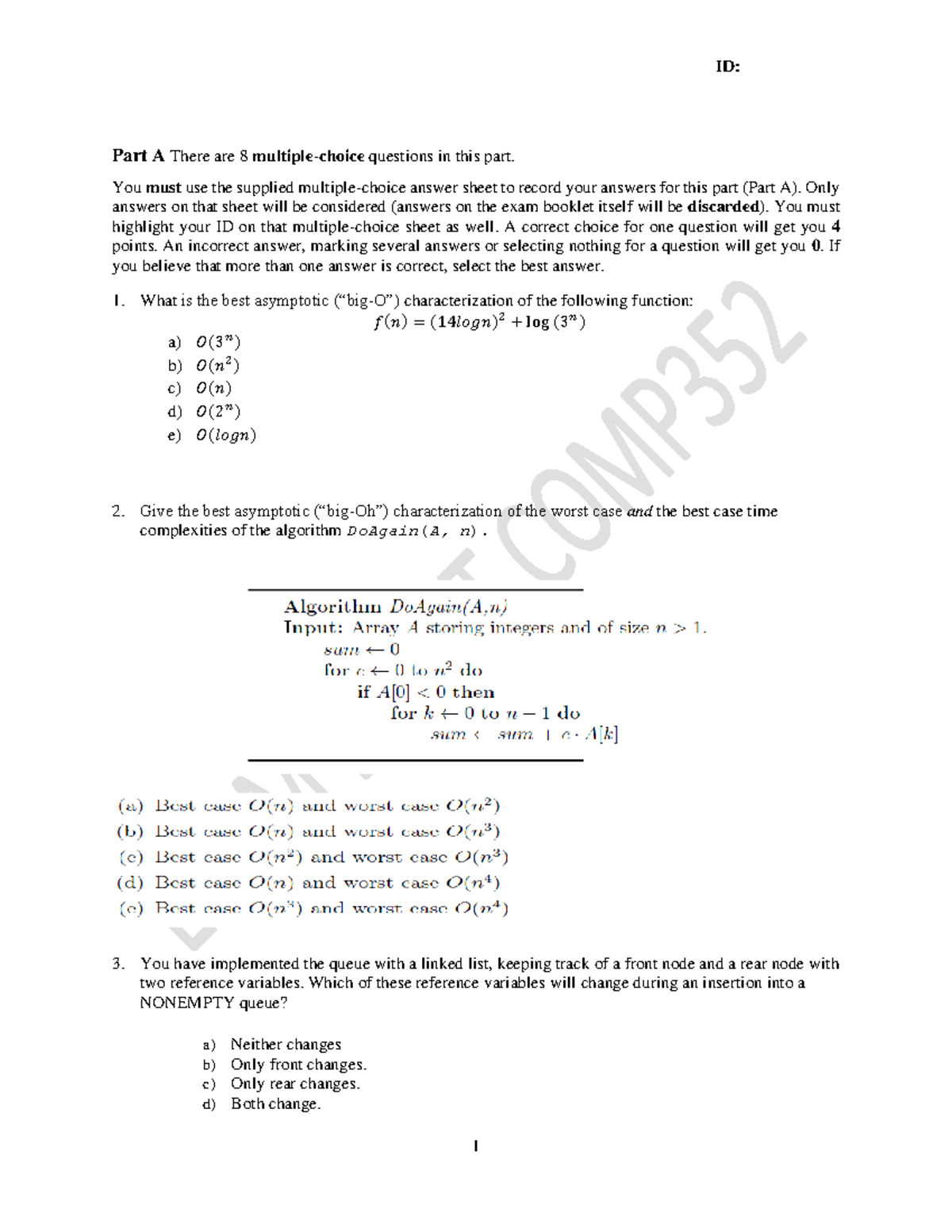 Samplepractice Exam 2019 Questions Warning Tt Undefined Function 32 Part A There Are 8 9532