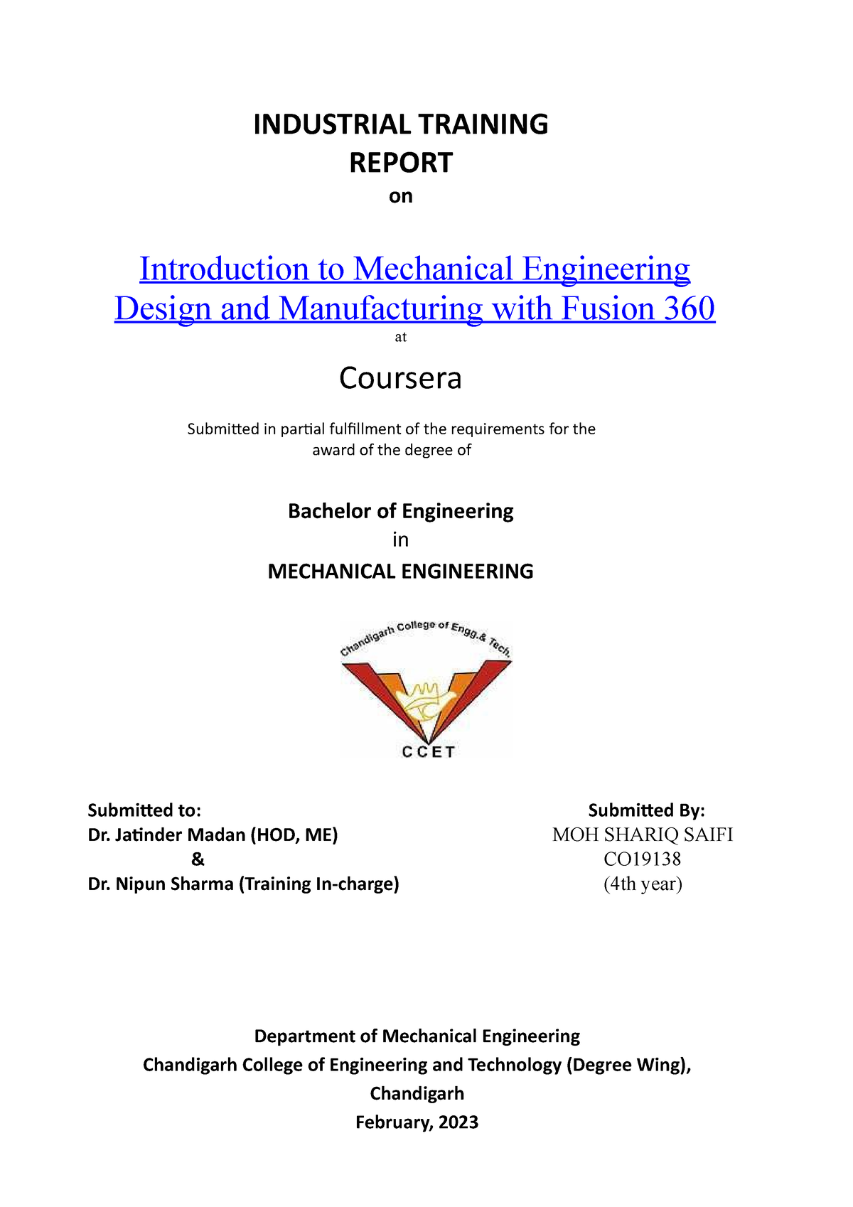 industrial case study report mechanical engineering