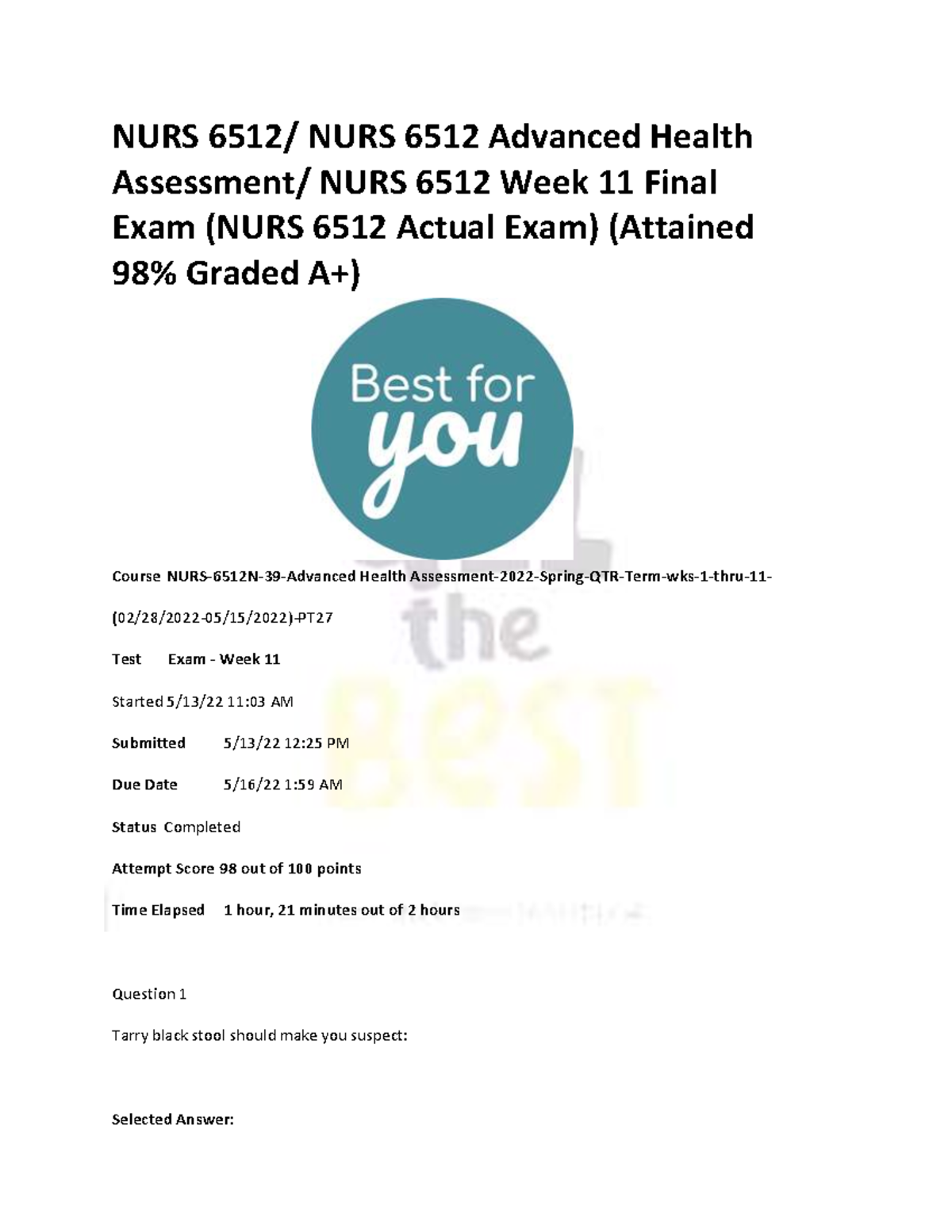 6512finals 1 Wgu C720 Oa Latest Exam 2023 2024 Real Exam 200 Questions And Correct Answers 6512finals 1 Wgu C720 Oa Latest Exam 2023 2024 Real Exam 200 Questions And Correct Answers