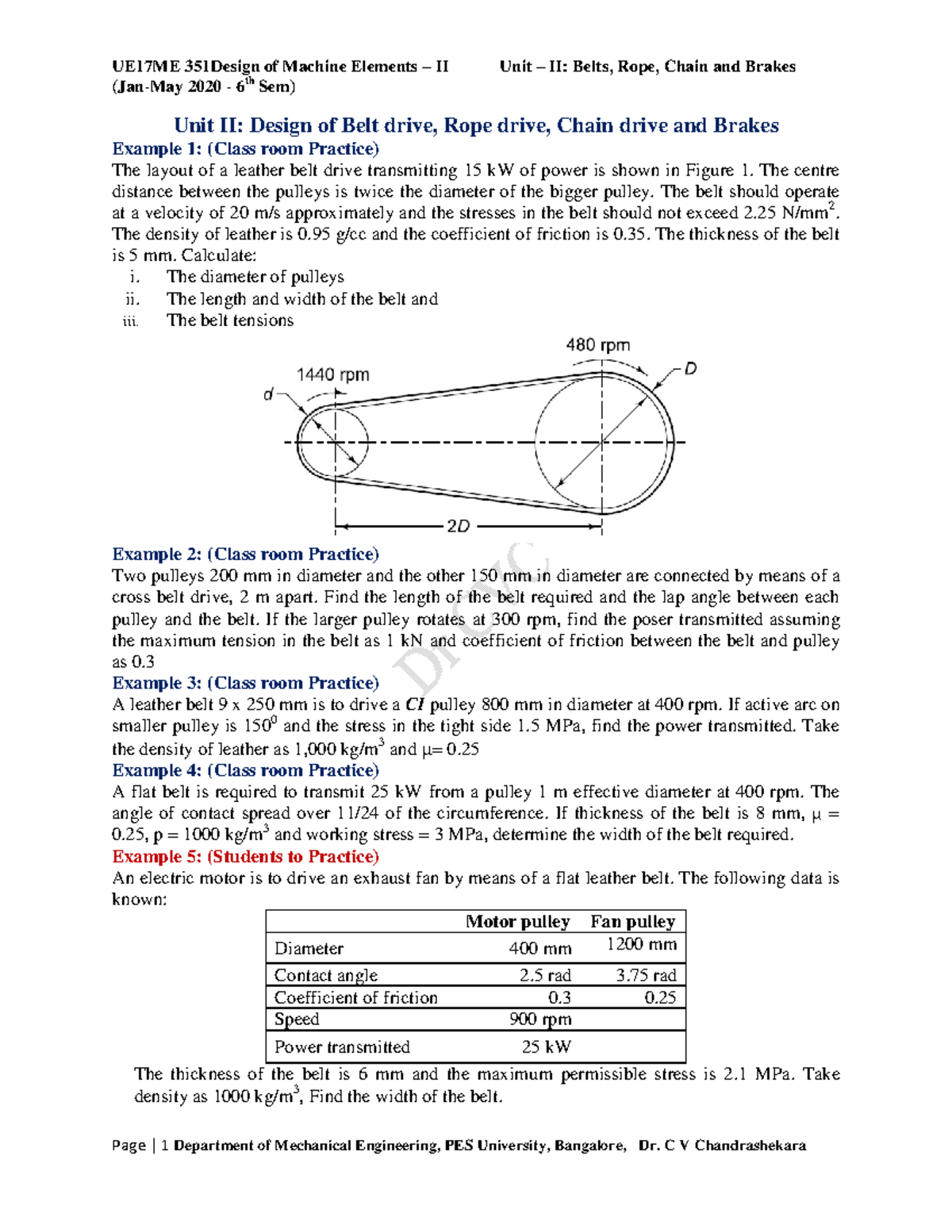 0000 DME II Unit II Up to Problem No 11 (JanMay 2020 6th Sem) Unit