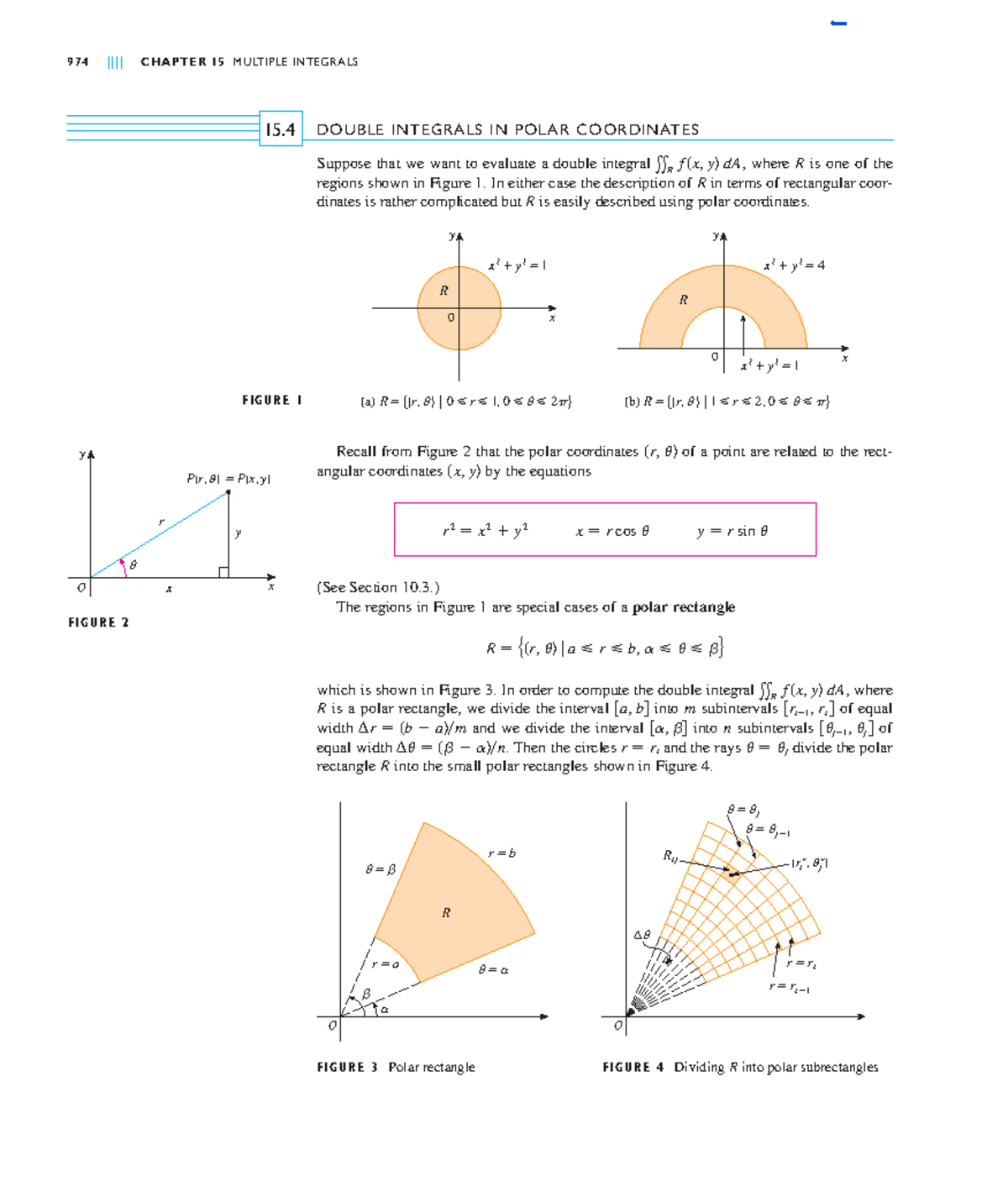 Math ch15-4 - math work - ####### DOUBLE INTEGRALS IN POLAR COORDINATES ...