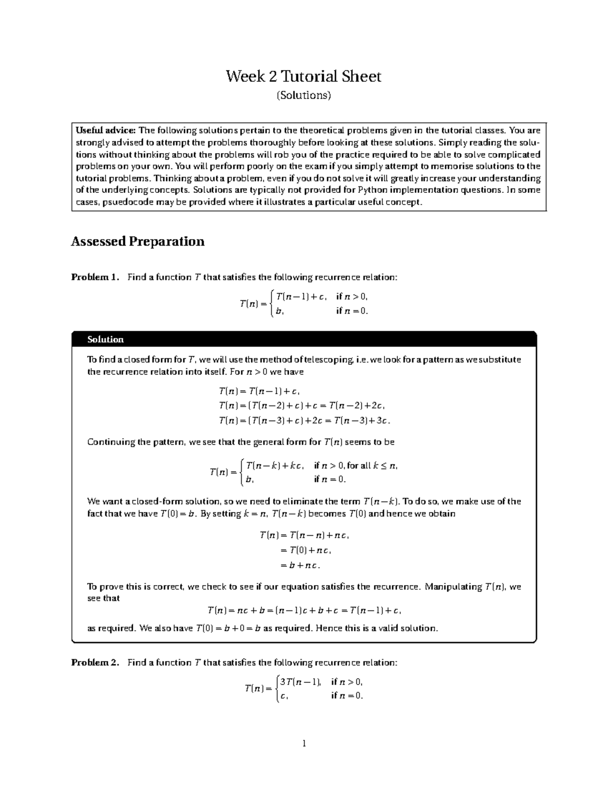 Week02-solutions - Solution - Week 2 Tutorial Sheet (Solutions) Useful ...