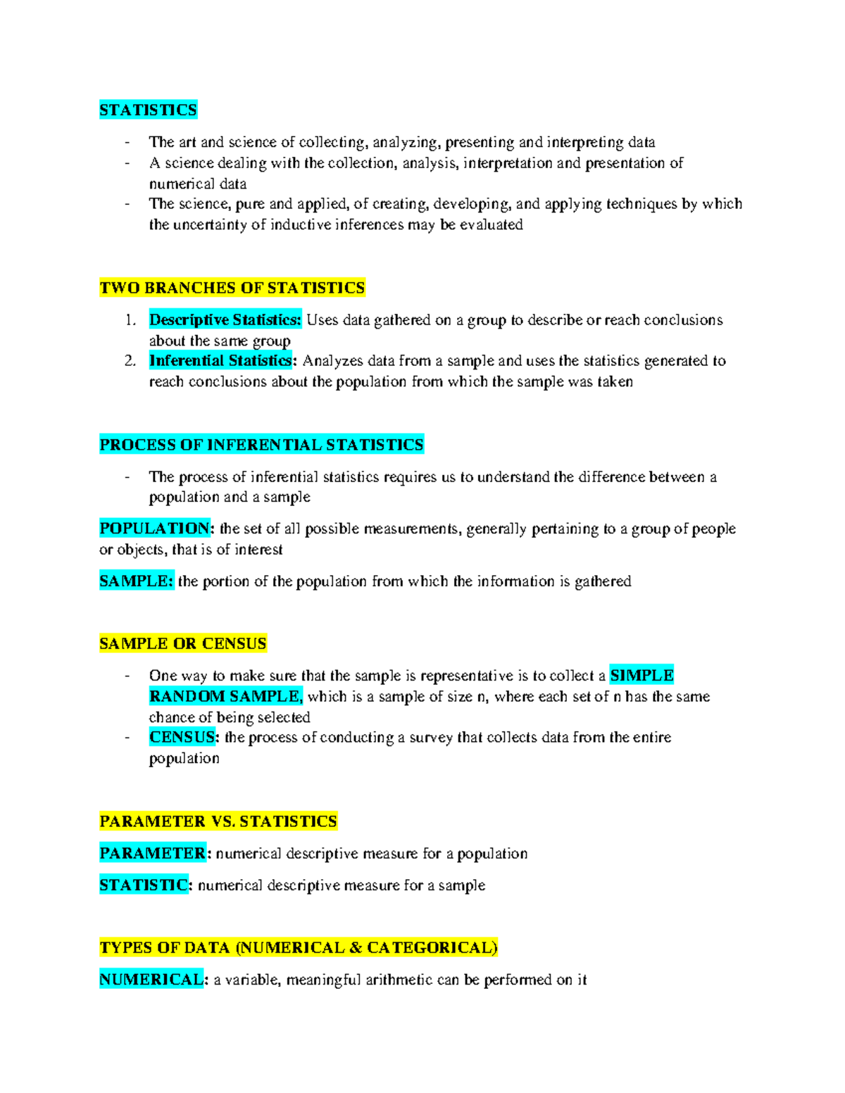 Ag Data CH1-3 - Highlighted notes for lecture. Chapters 1-3 ...