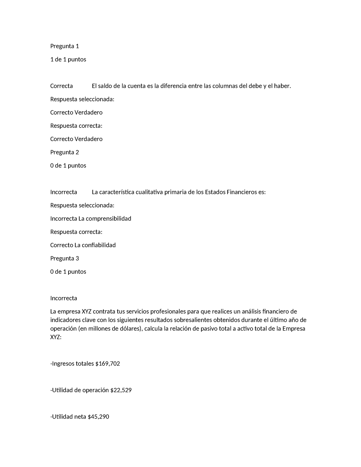 Act Automatizada Auto Pregunta De Puntos Correcta El Saldo De La Cuenta Es La Studocu