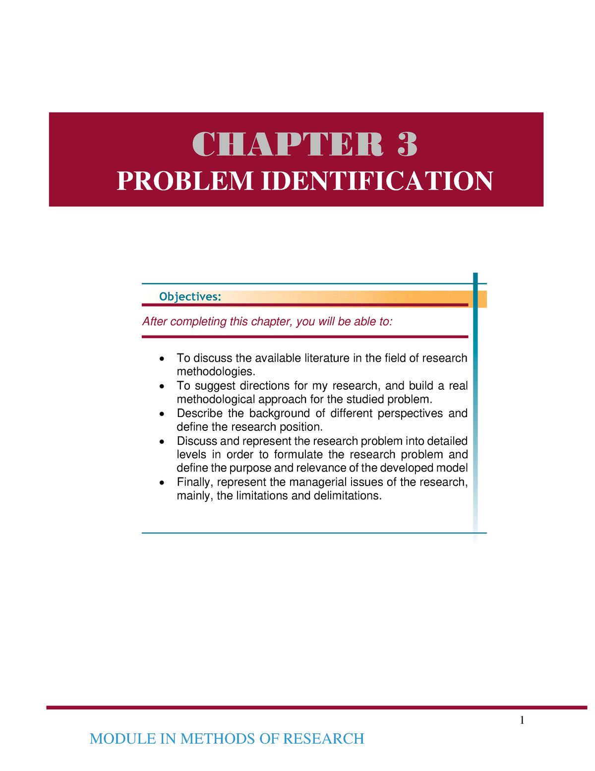 Chapter3-Methods_of_Research-Module - 1 Objectives: After Completing ...