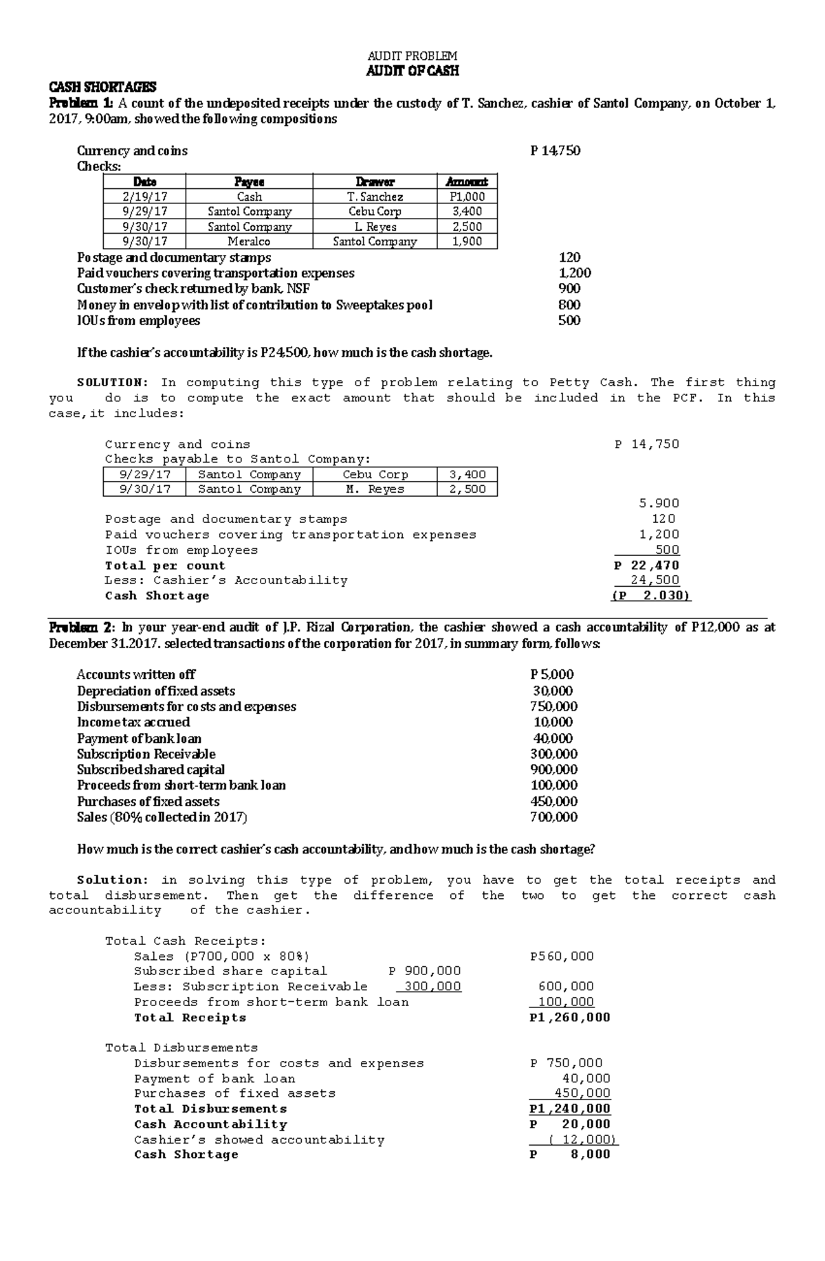 Audit-of-cash Audit-of-cash Audit-of-cash Audit-of-cash - AUDIT OF CASH ...