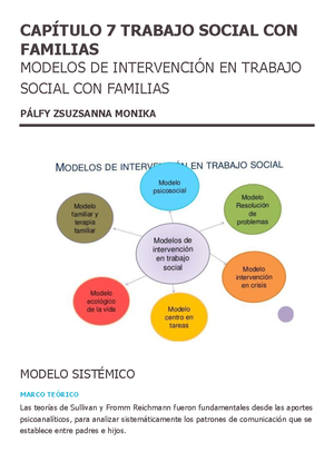 Capítulo 7 trabajo social con familias - CAPÍTULO 7 TRABAJO SOCIAL CON  FAMILIAS MODELOS DE - Studocu