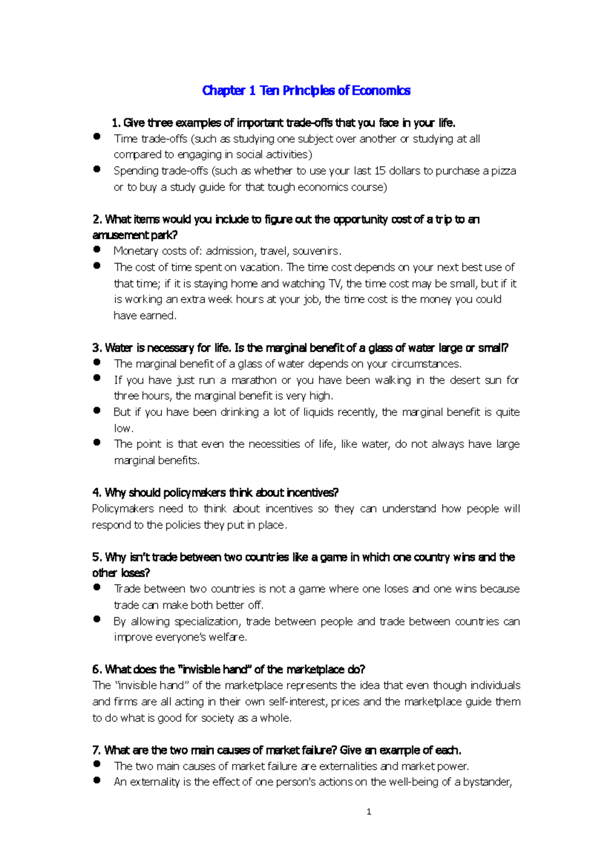 231031.AP Econ RQ - econ notes - Chapter 1 Ten Principles of Economics ...
