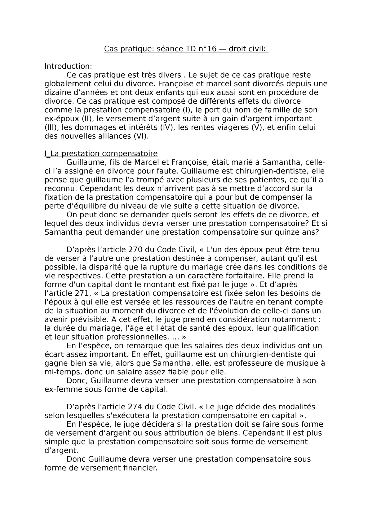 le divorce dissertation juridique