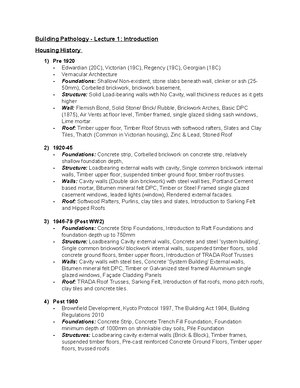 CE2CBP Lecture 1 - CE2CBP: Building Pathology Module Convenor: Adrian ...