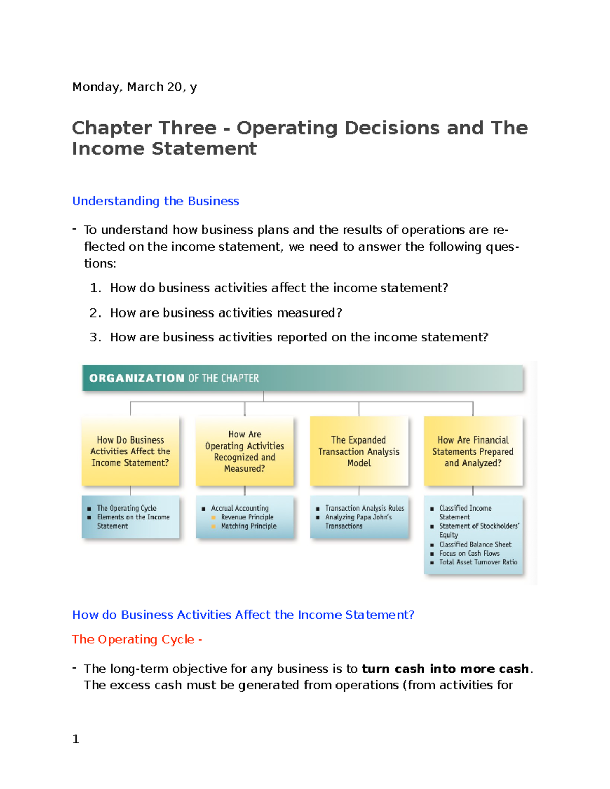 Chapter 3 - Accounting - Monday, March 20, y Chapter Three - Operating ...