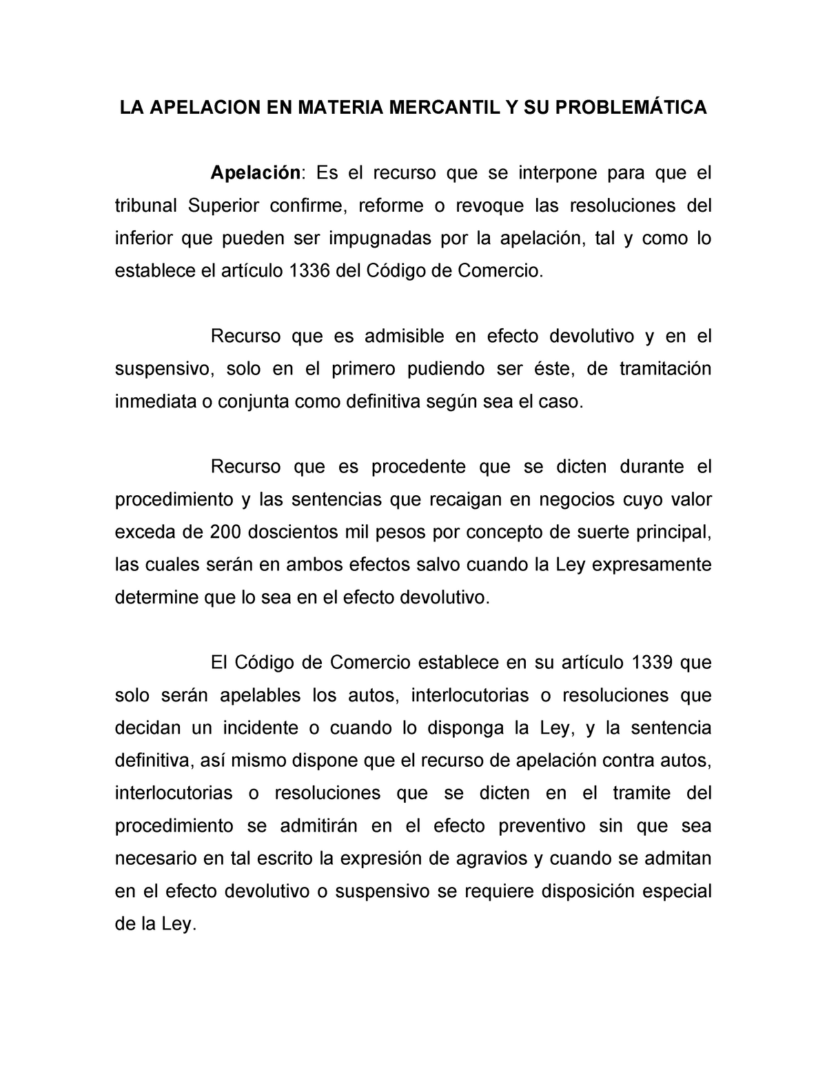 La Apelacion En Materia Mercantil Y Su Problematica La Apelacion En Materia Mercantil Y Su 3108