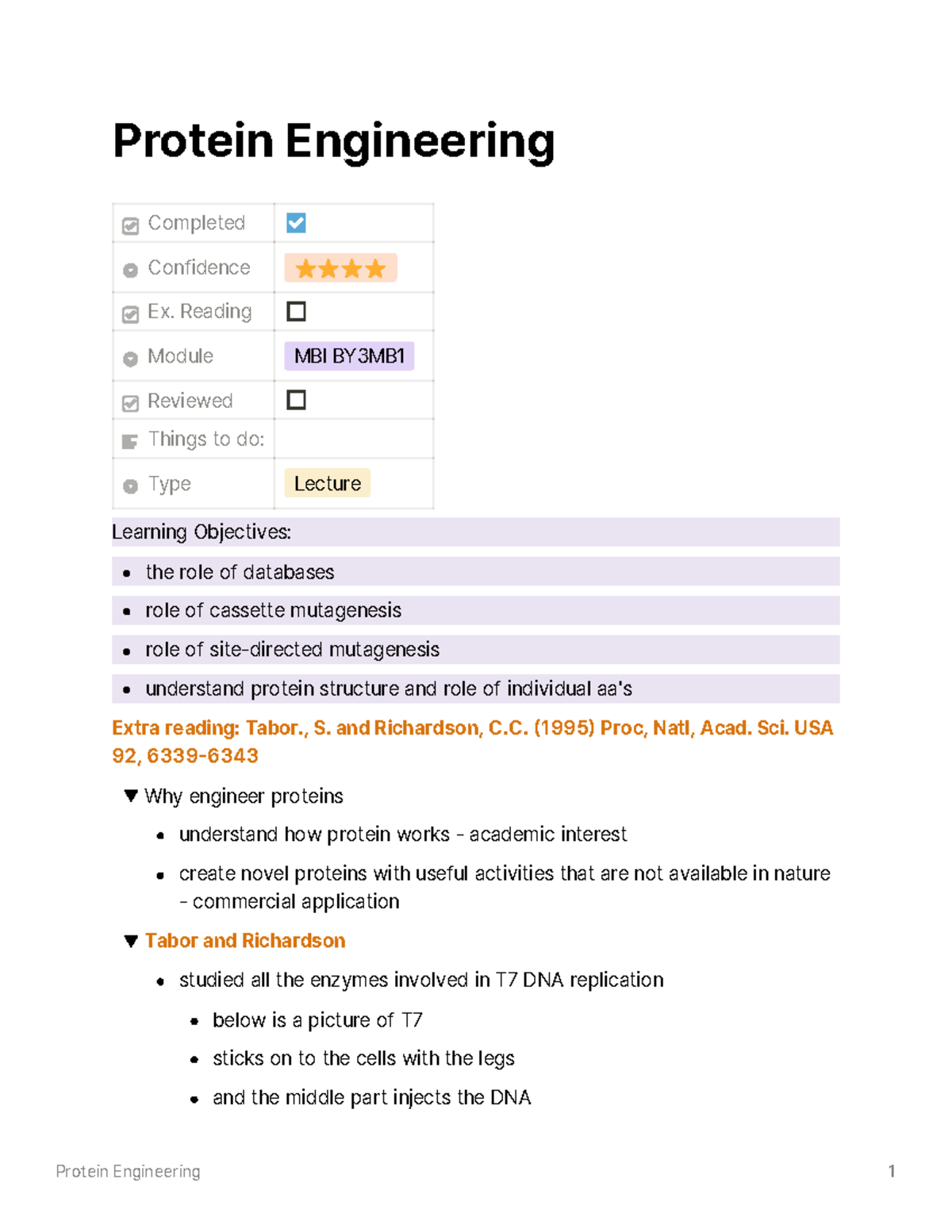 Protein Engineering - Lecture 3 - Protein Engineering Ԇ Protein ...