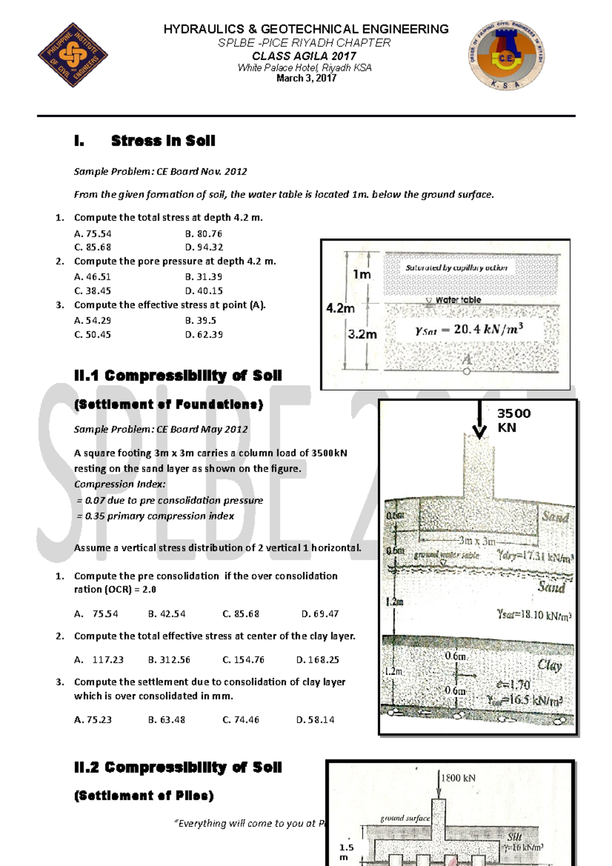 Geotechnical Engineering Lesson 1 HYDRAULICS & GEOTECHNICAL