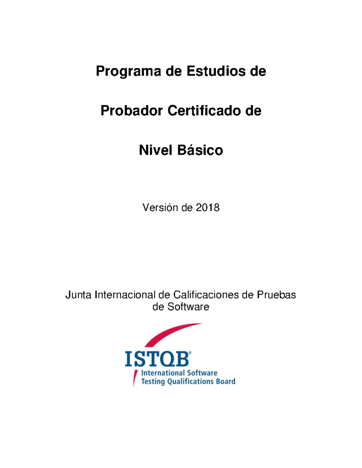 Certificacion ISTQB-2018 - Programa De Estudios De Probador Certificado ...