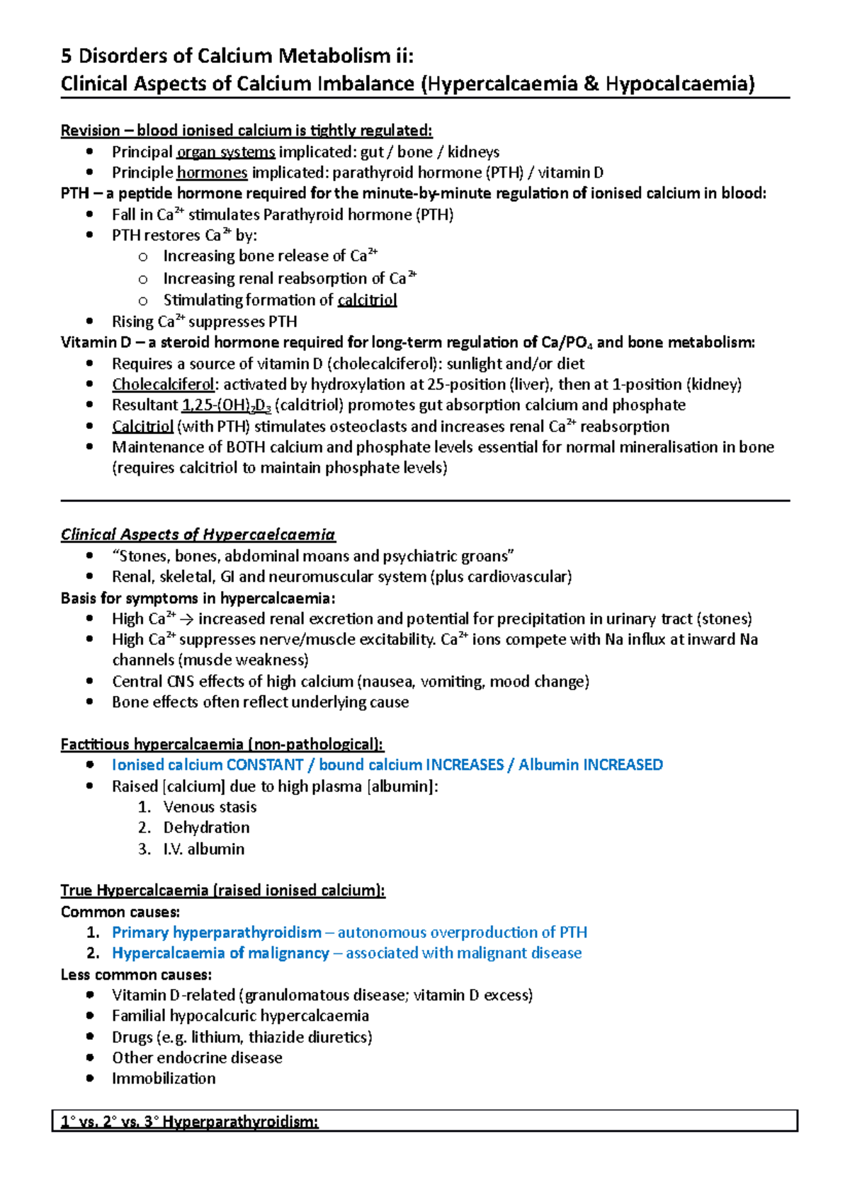 Disorders of Calcium Metabolism ii - Ca2+ ions compete with Na influx ...