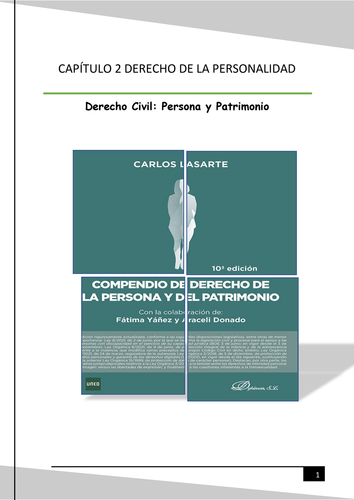 CAPÍTULO 2 DERECHO DE LA PERSONALIDAD - Derecho Civil: Persona Y ...