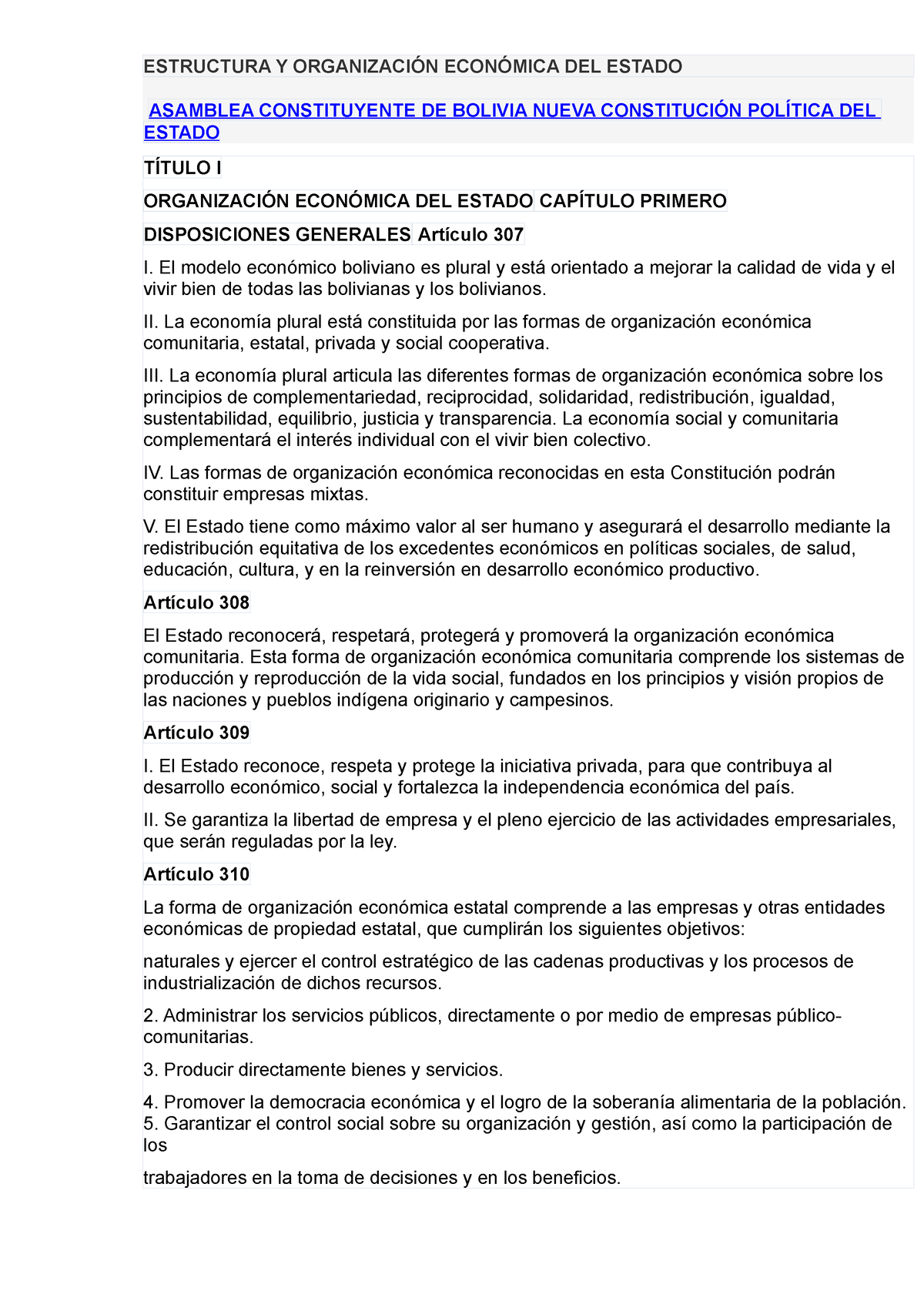 Estructura Y Organización Económica Del Estado Estructura Y OrganizaciÓn EconÓmica Del Estado