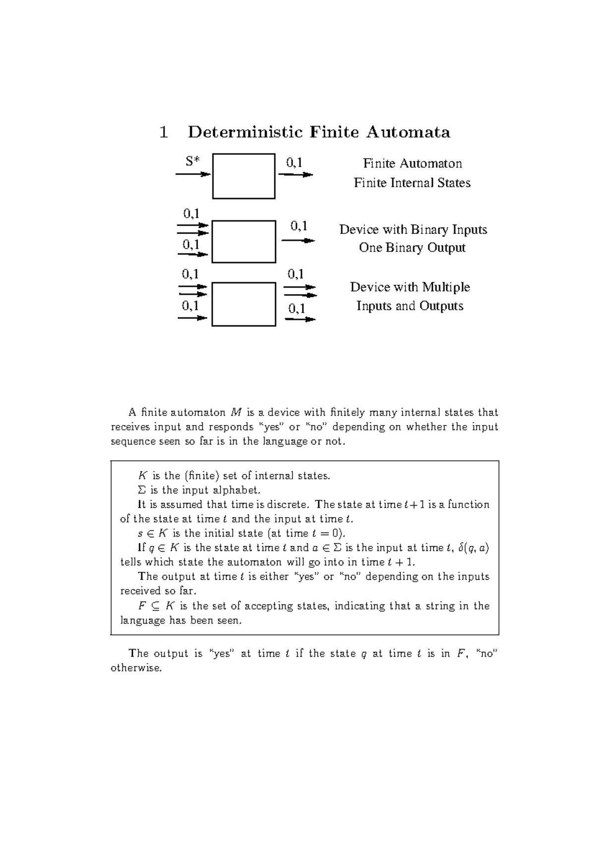 Automata 2 - Notes - 1 Deterministic Finite Automata 0, 0, 0, 0, 0, 0,1 ...