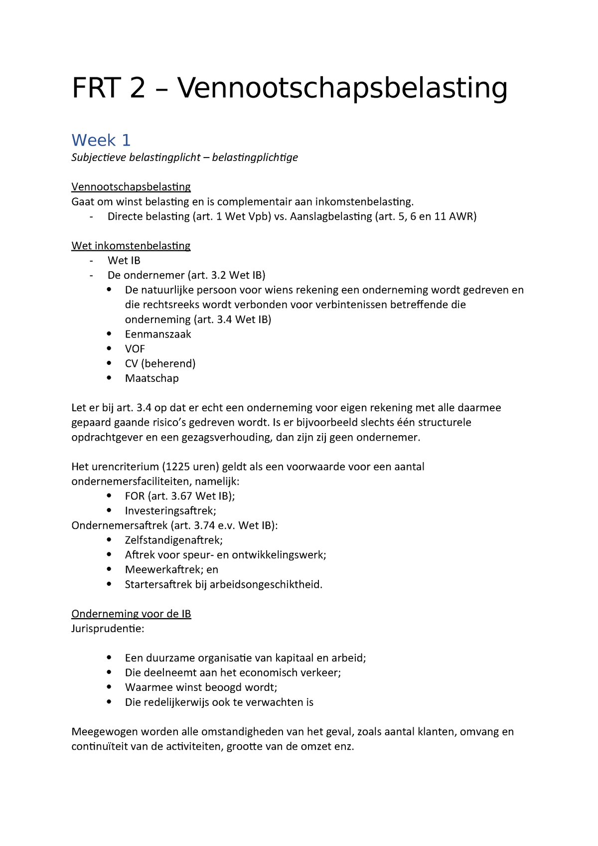 Samenvatting Fsr2 Hanze Studeersnel