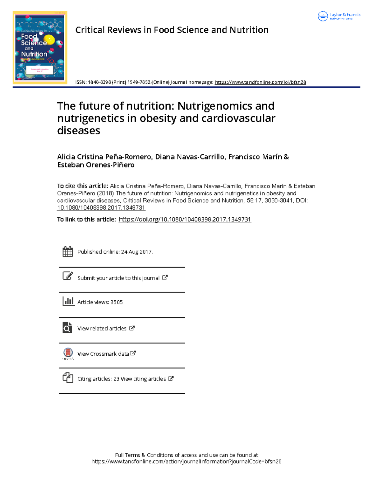 The Future Of Nutrition Nutrigenomics And Nutrigenetics In Obesity And ...