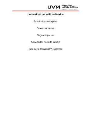 Estadística Descriptiva Examen Primer Parcial - Estadistica Descriptiva ...