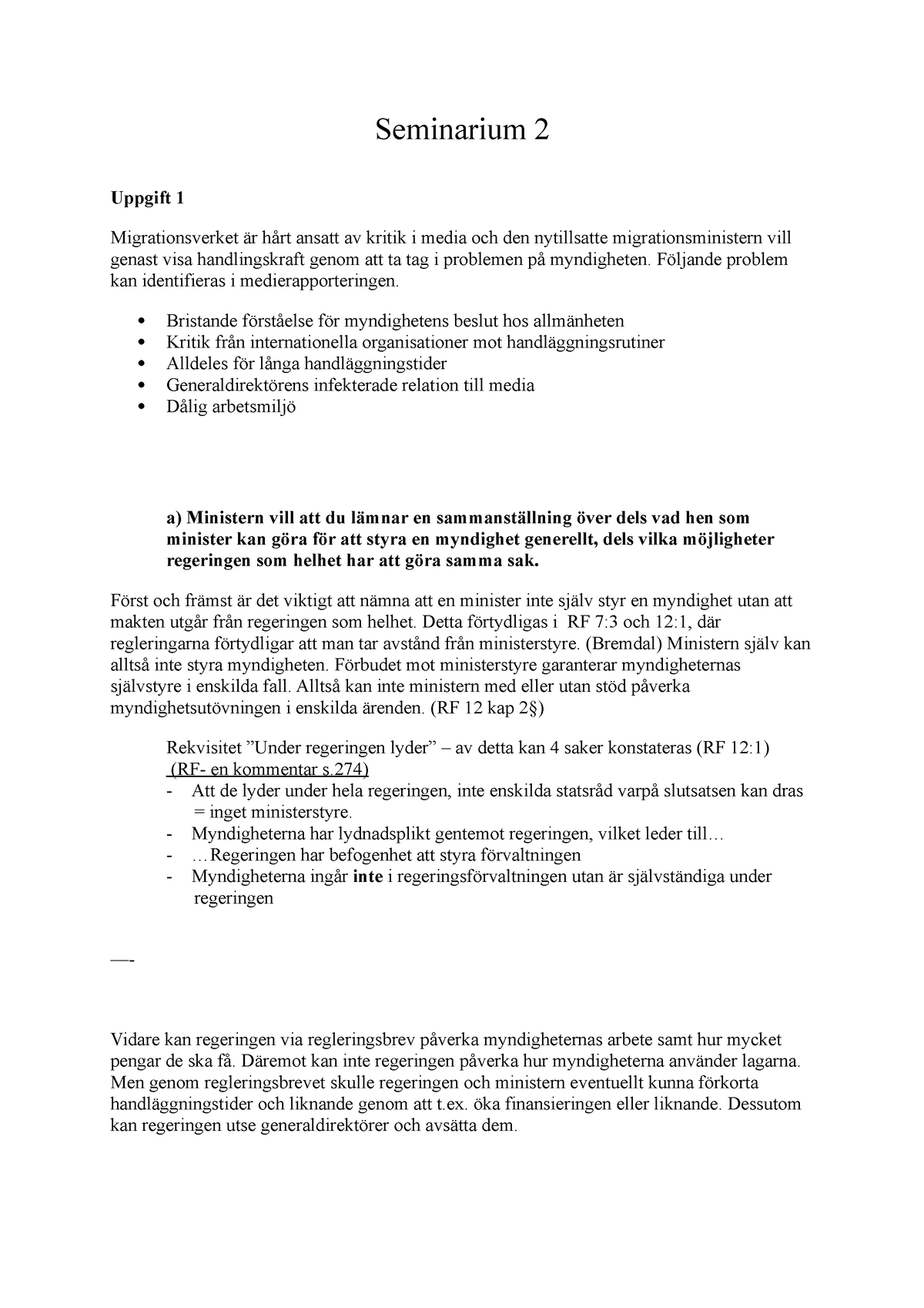 Seminarium 2 - Tolkning Av Lagtext - Seminarium 2 Uppgift 1 ...