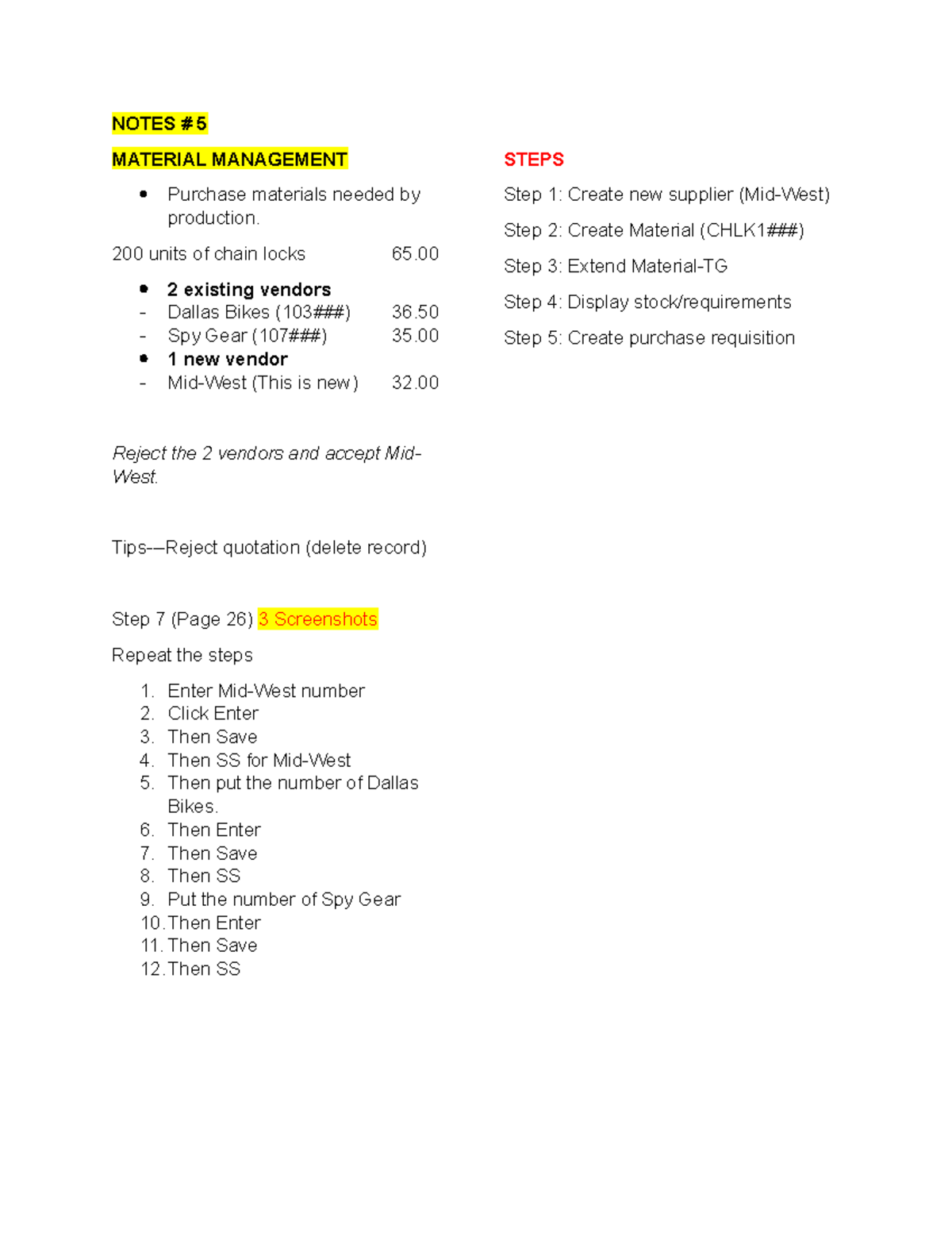 5. Notes 5 - Sap Business Process Integration - NOTES # 5 MATERIAL ...