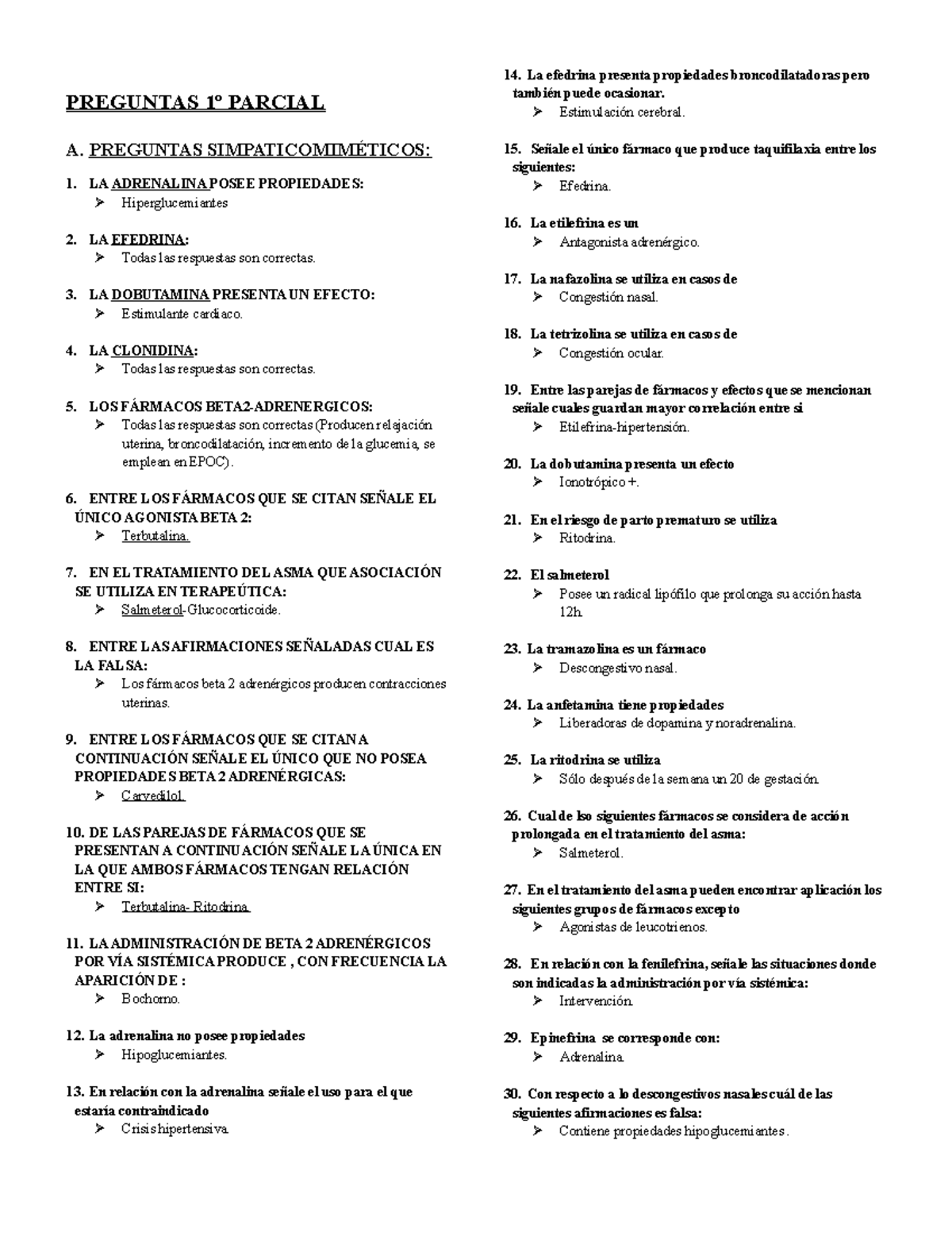 Examen 11 Diciembre, Preguntas Y Respuestas - PREGUNTAS 1º PARCIAL A ...